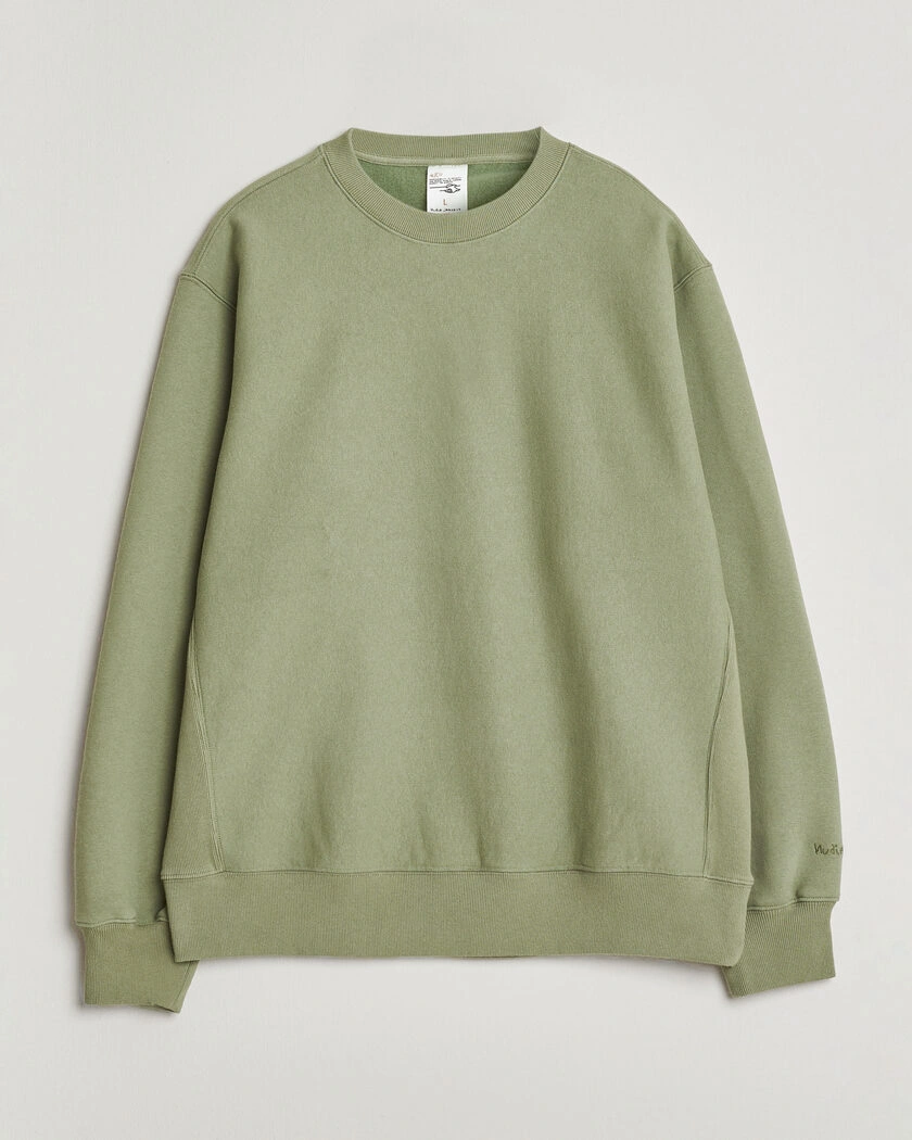 Nudie Jeans Hasse Crew Neck Sweatshirt Green – Grön