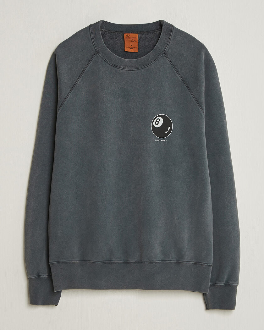 Nudie Jeans Palle Printed Crew Neck Sweatshirt Antracite – Grå