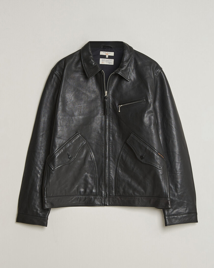 Nudie Jeans Blake Leather Jacket Black – Svart
