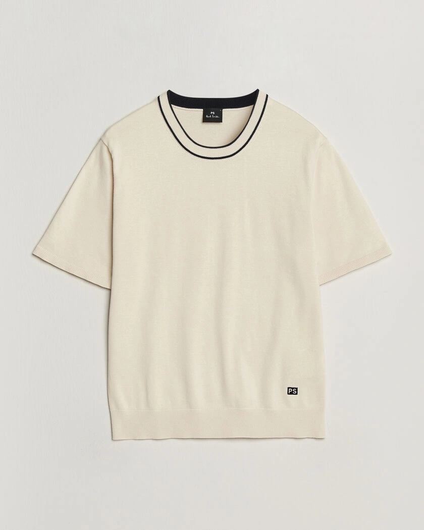 PS Paul Smith Cotton Knitted T-Shirt White – Vit
