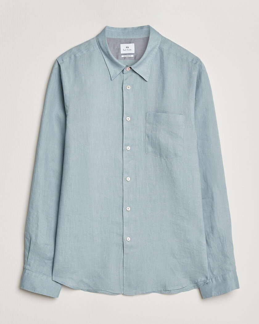 PS Paul Smith Tailored Fit Linen Shirt Light Blue – Blå