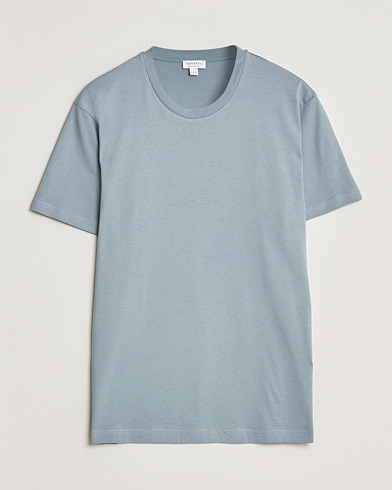 Sunspel Riviera Midweight T-Shirt Stone Blue – Blå