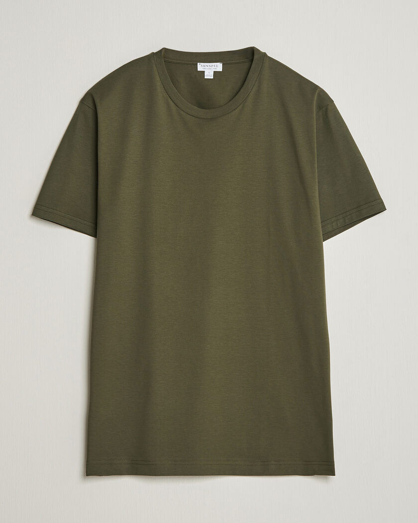 Sunspel Riviera Midweight T-Shirt Deep Olive – Grön