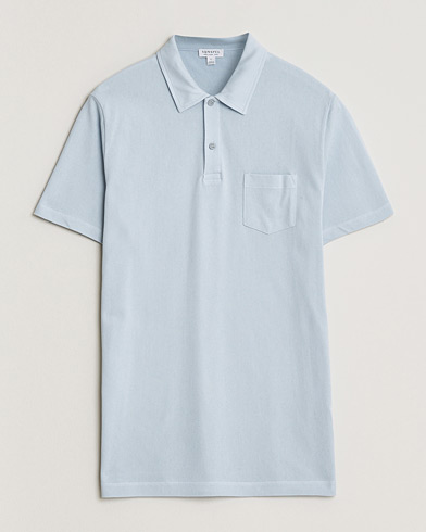 Sunspel Riviera Polo Shirt Pastel Blue – Blå