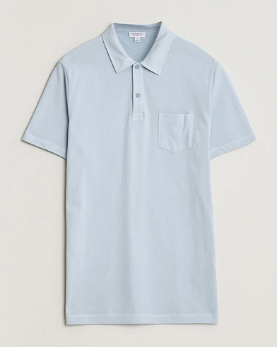 Sunspel Riviera Polo Shirt Pastel Blue – Blå