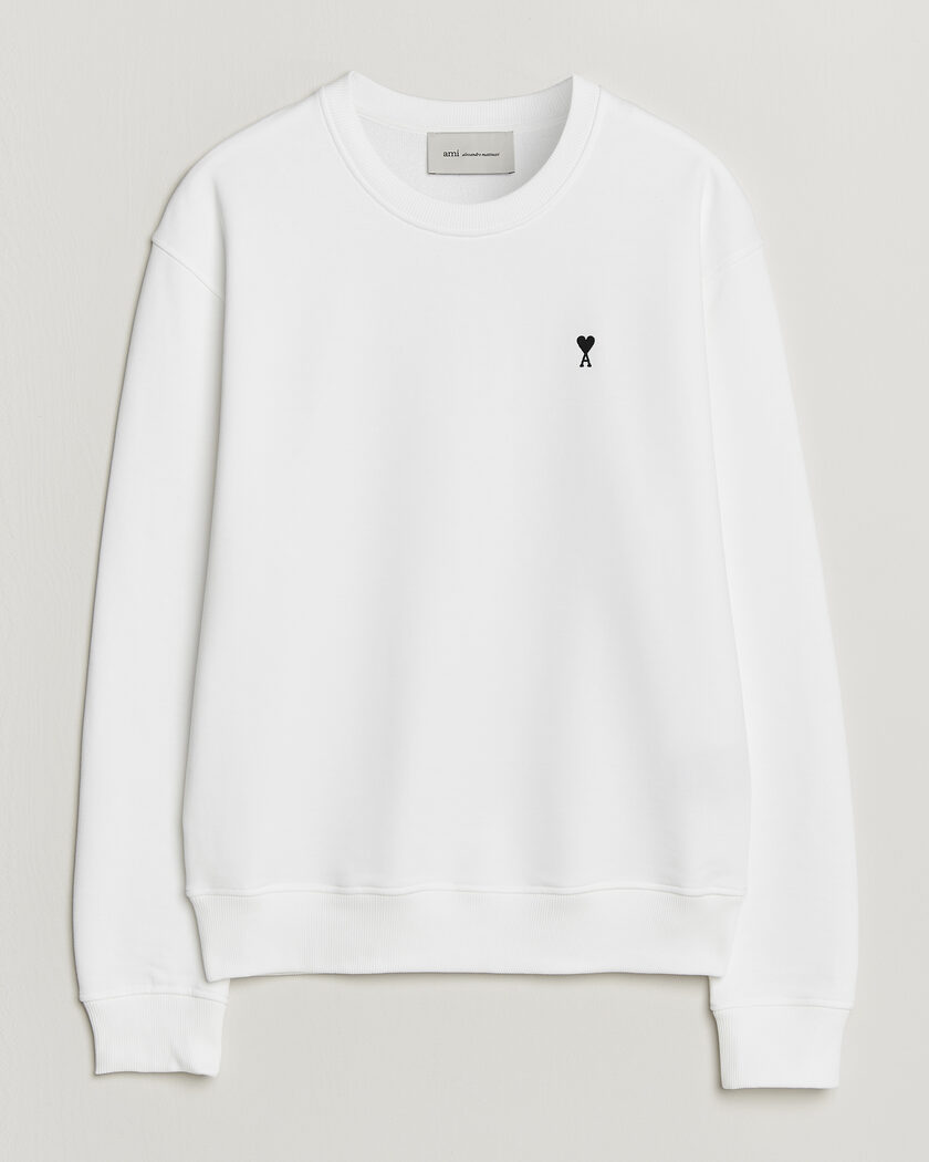AMI Contrast Heart Logo Sweatshirt White – Vit