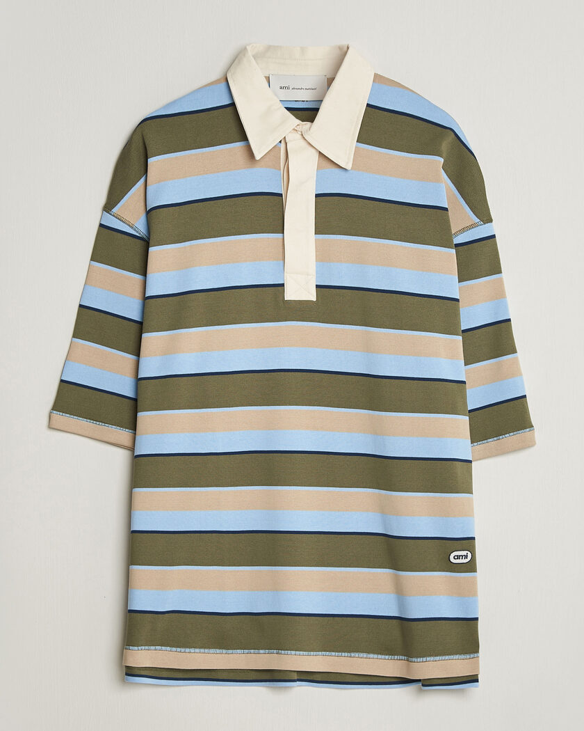 AMI Oversize Fit Striped Polo Multi – Flerfärgad