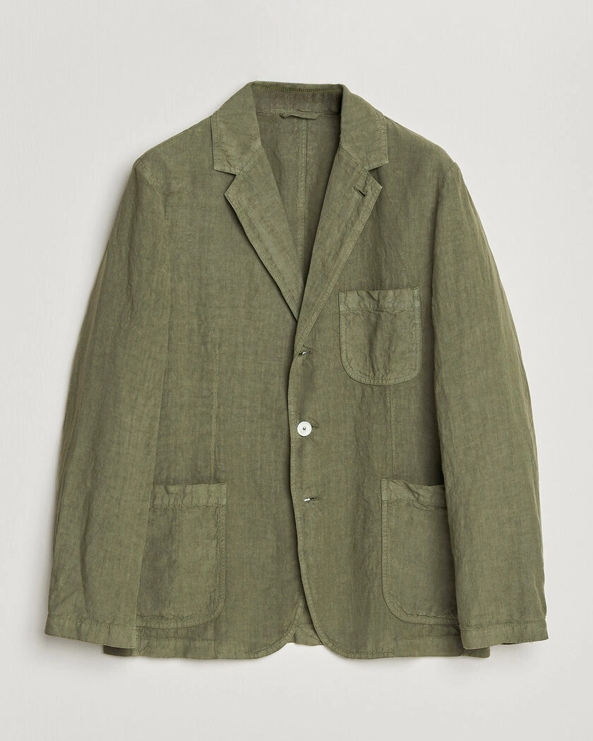 Aspesi Samuraki Linen Blazer Military – Grön