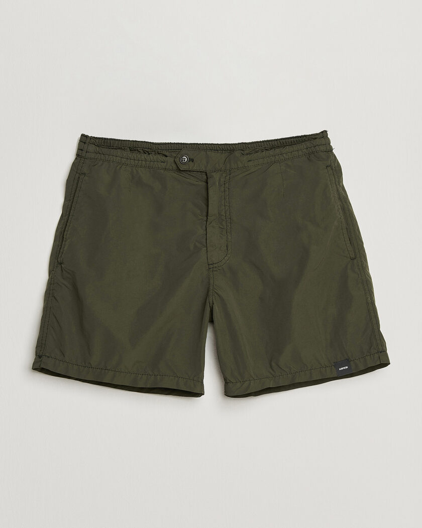 Aspesi Caprese Nylon Swim Trunks Military – Grön