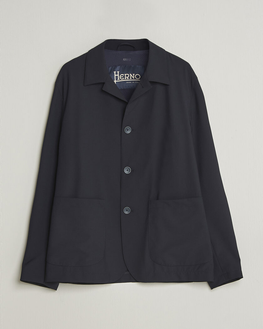 Herno Travel Wool Chore Jacket Navy – Blå