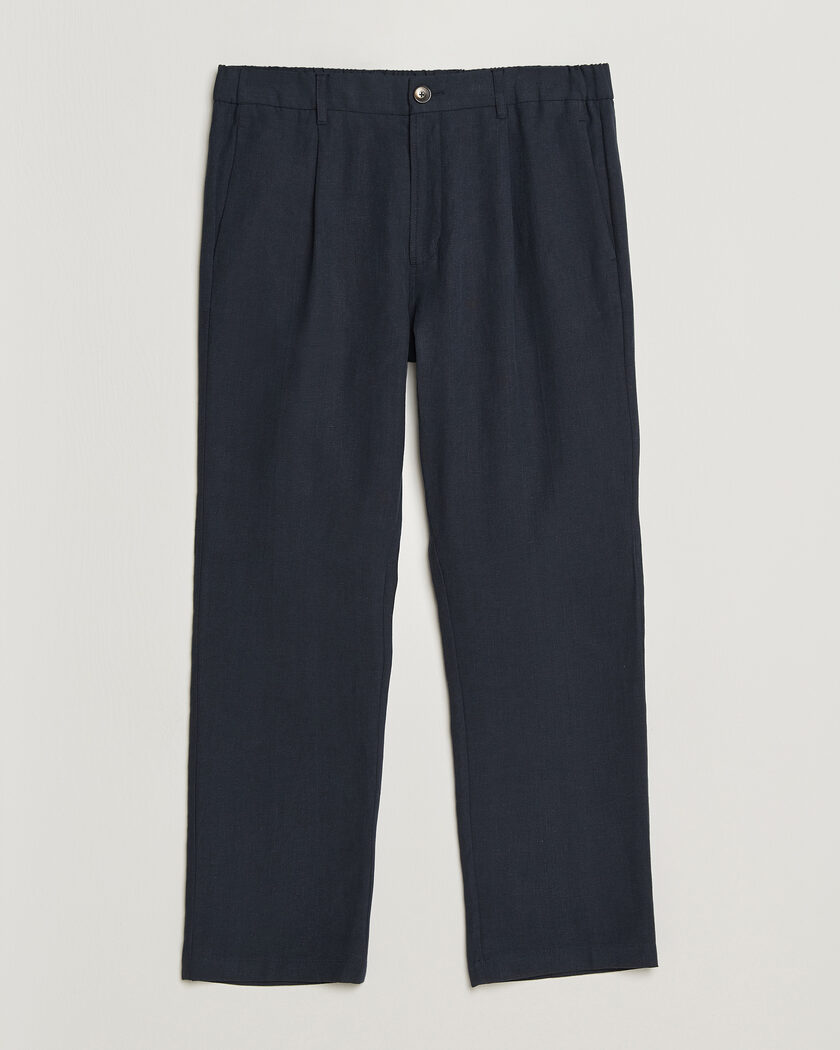 Herno Cotton/Linen Drawstring Pants Navy – Blå