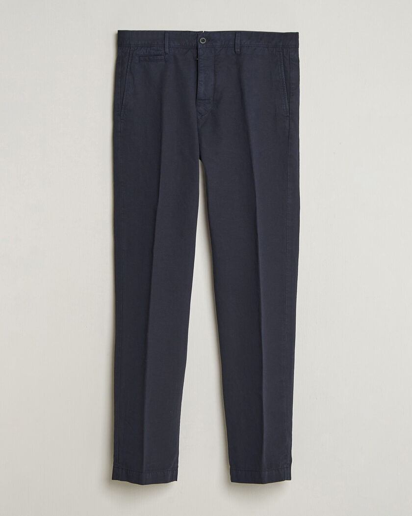 Incotex Regular Fit Cotton/Linen Slacks Navy – Blå