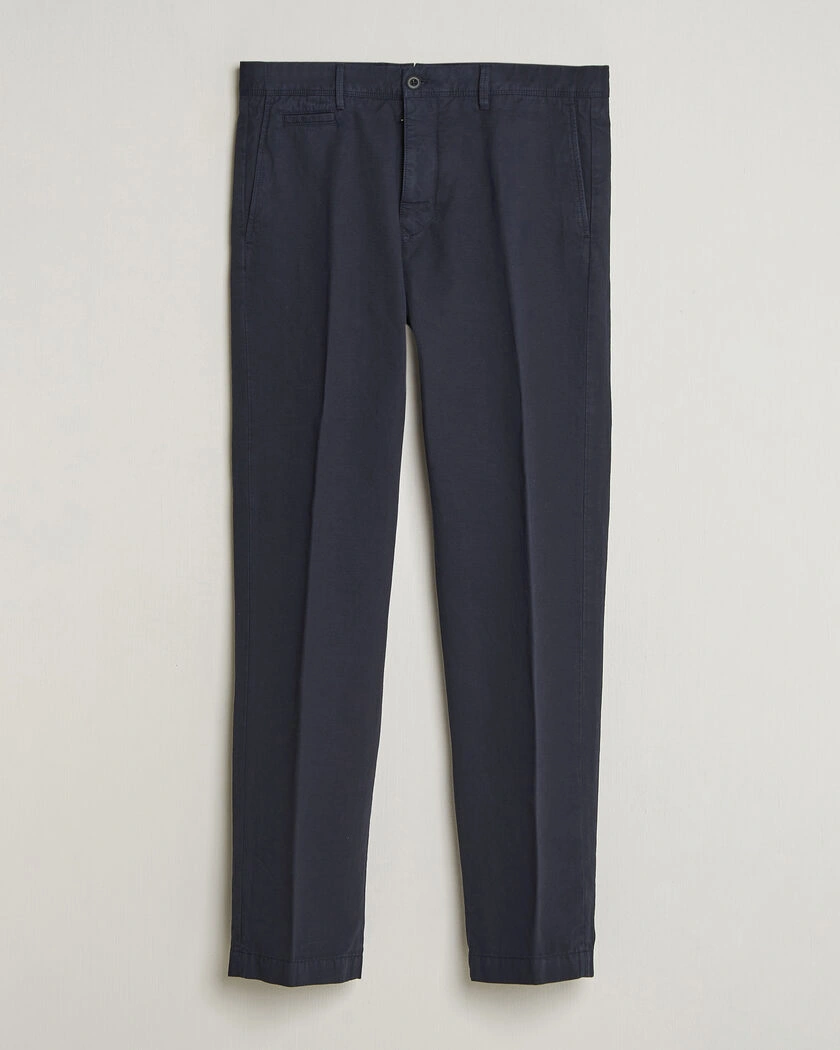Incotex Regular Fit Cotton/Linen Slacks Navy – Blå