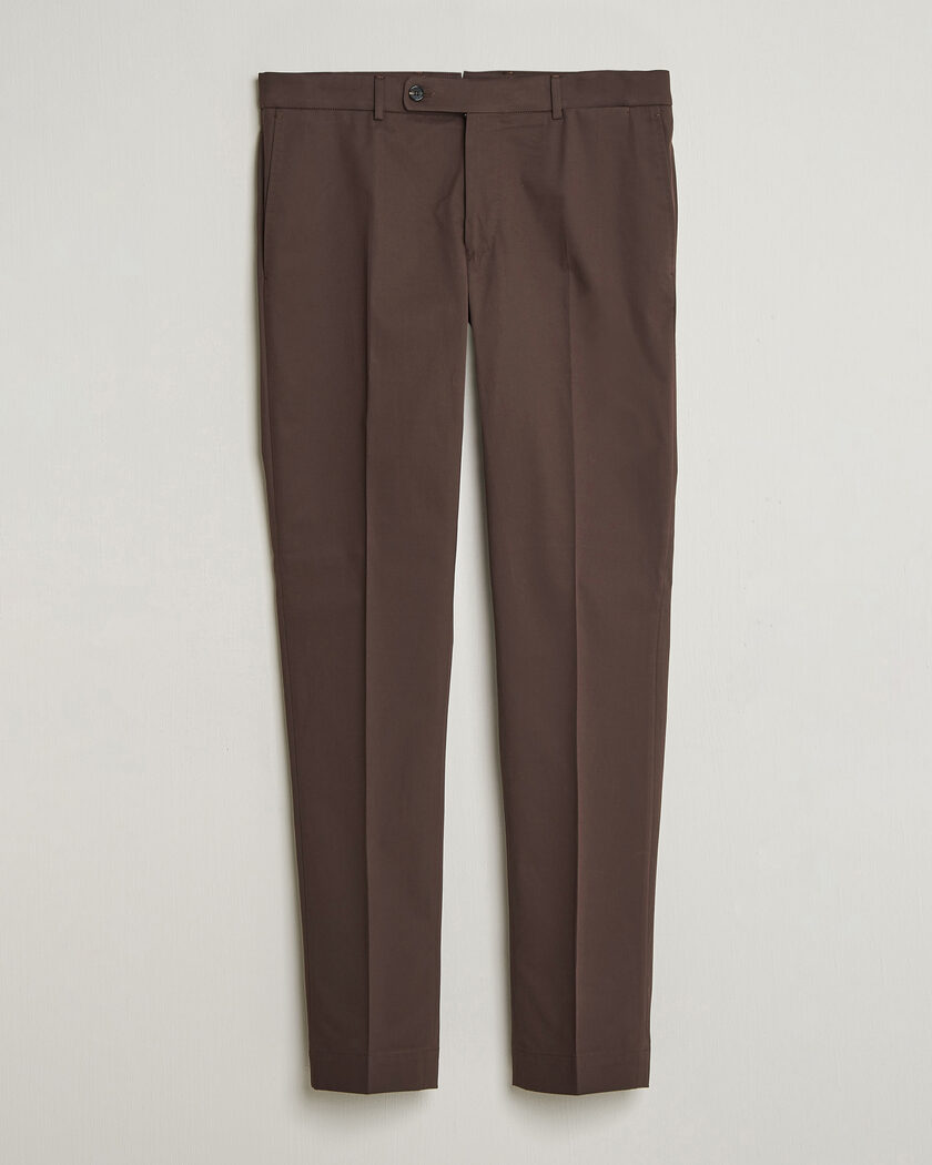 Incotex Regular Fit Flexgab Cotton Chinos Dark Brown – Brun
