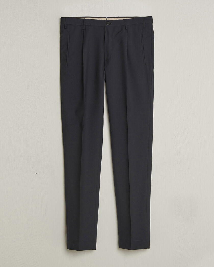 Incotex Regular Fit Super 100s Wool Pants Blue – Grå