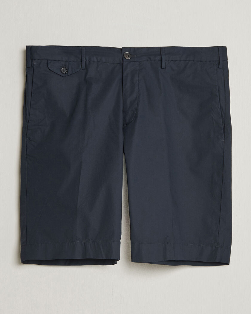Incotex Cotton Poplin Shorts Navy – Blå