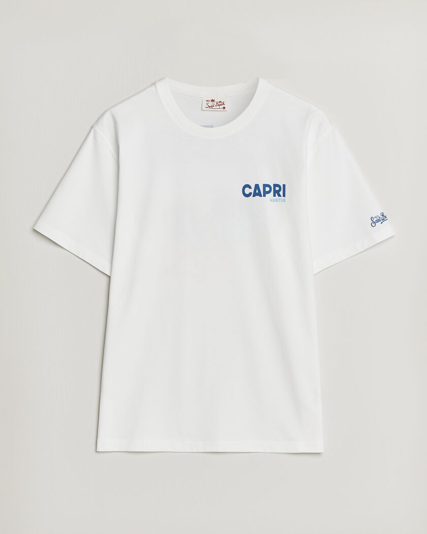 MC2 Saint Barth Back Printed Cotton T-Shirt Capri Summer – Vit