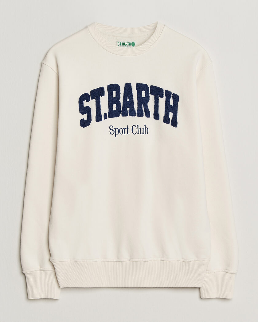 MC2 Saint Barth Terry Cotton Logo Sweatshirt Off White – Vit