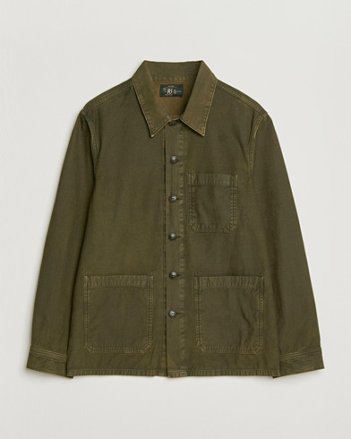 RRL Asher Overshirt Washed Brown – Beige