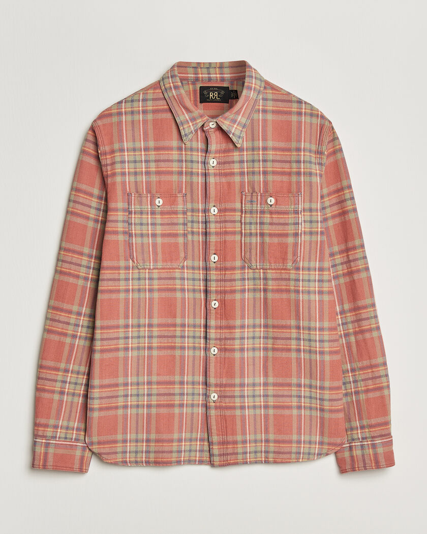 RRL Cameron Double Pocket Shirt Red/Blue Check – Flerfärgad