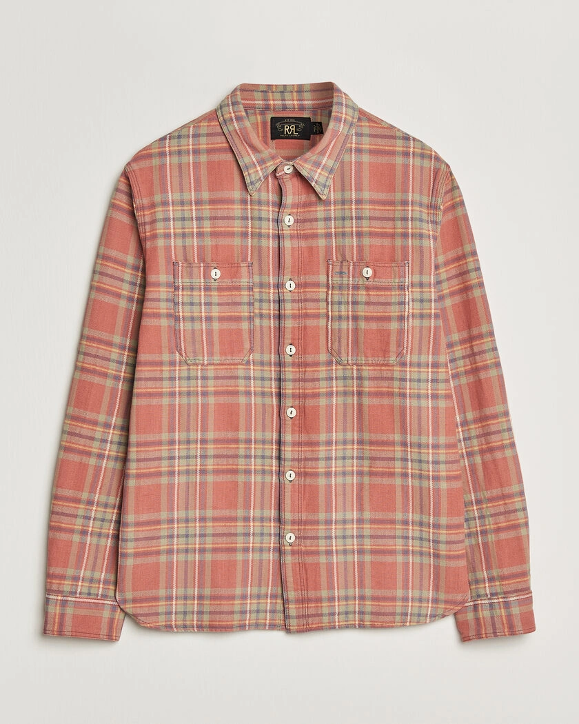 RRL Cameron Double Pocket Shirt Red/Blue Check – Flerfärgad