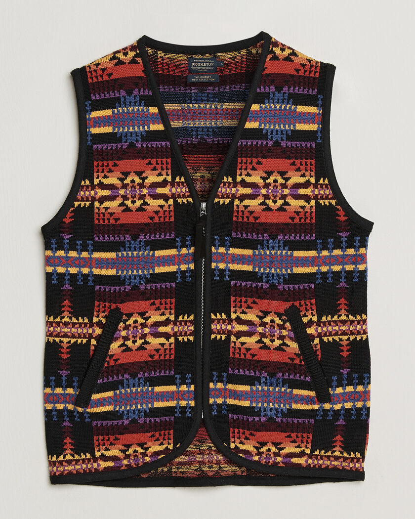 Pendleton Jacquard Vest Black – Svart