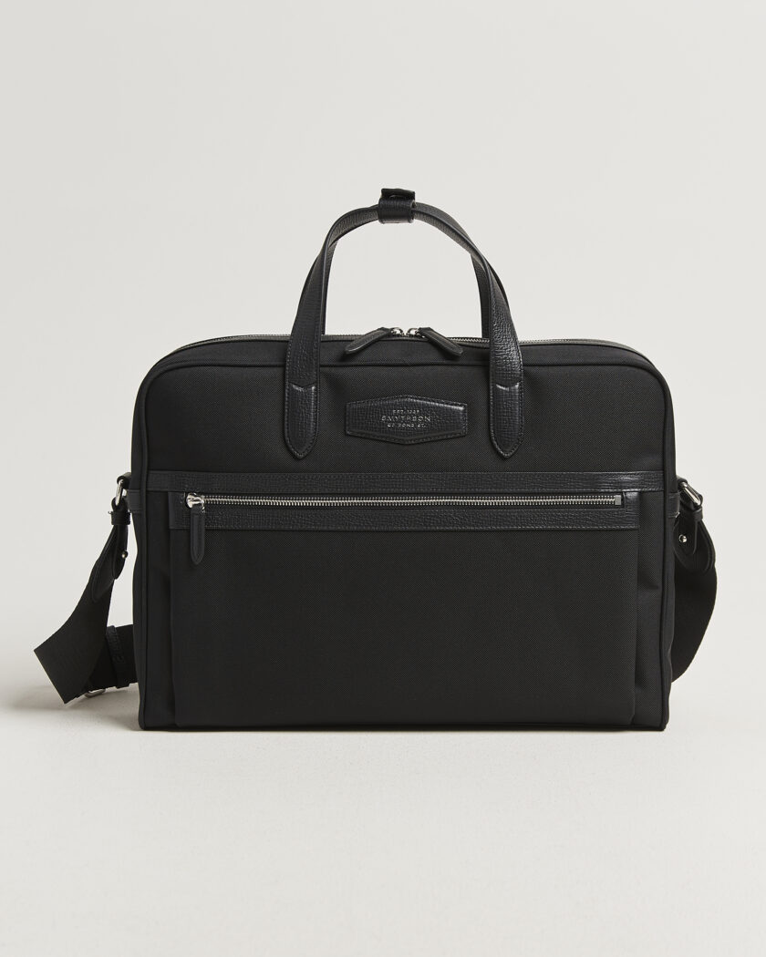 Smythson Canvas Norton Briefcase Black – Svart