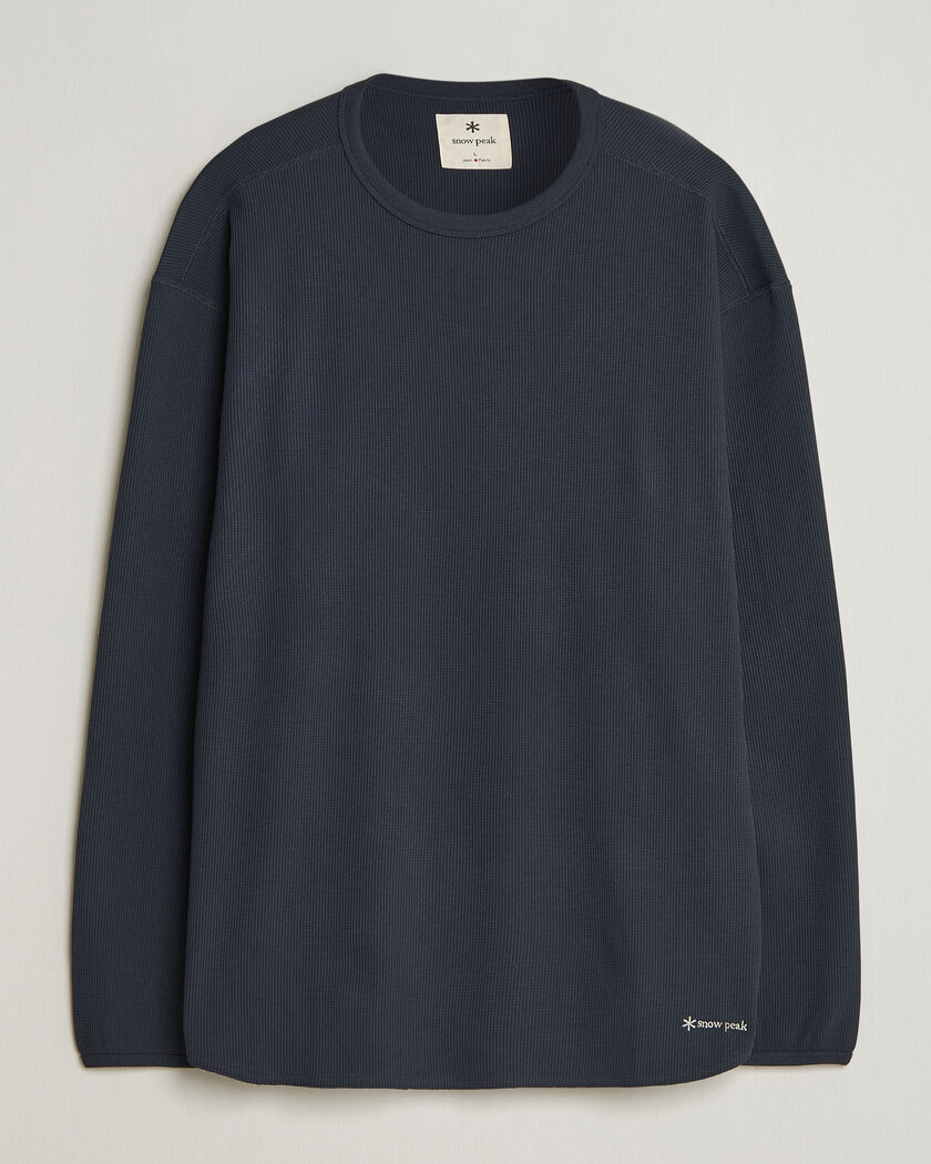 Snow Peak Dry Waffle Long Sleeve T-Shirt Dark Navy – Blå