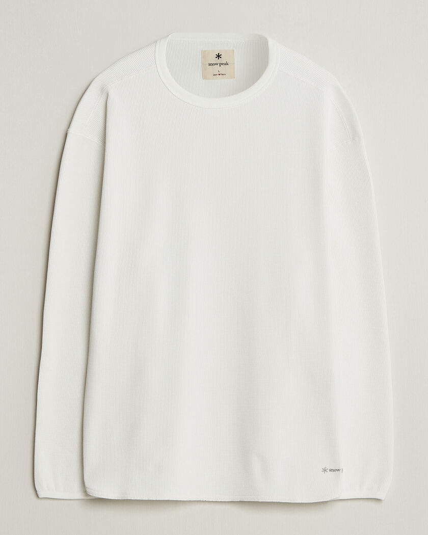 Snow Peak Dry Waffle Long Sleeve T-Shirt Off White – Vit
