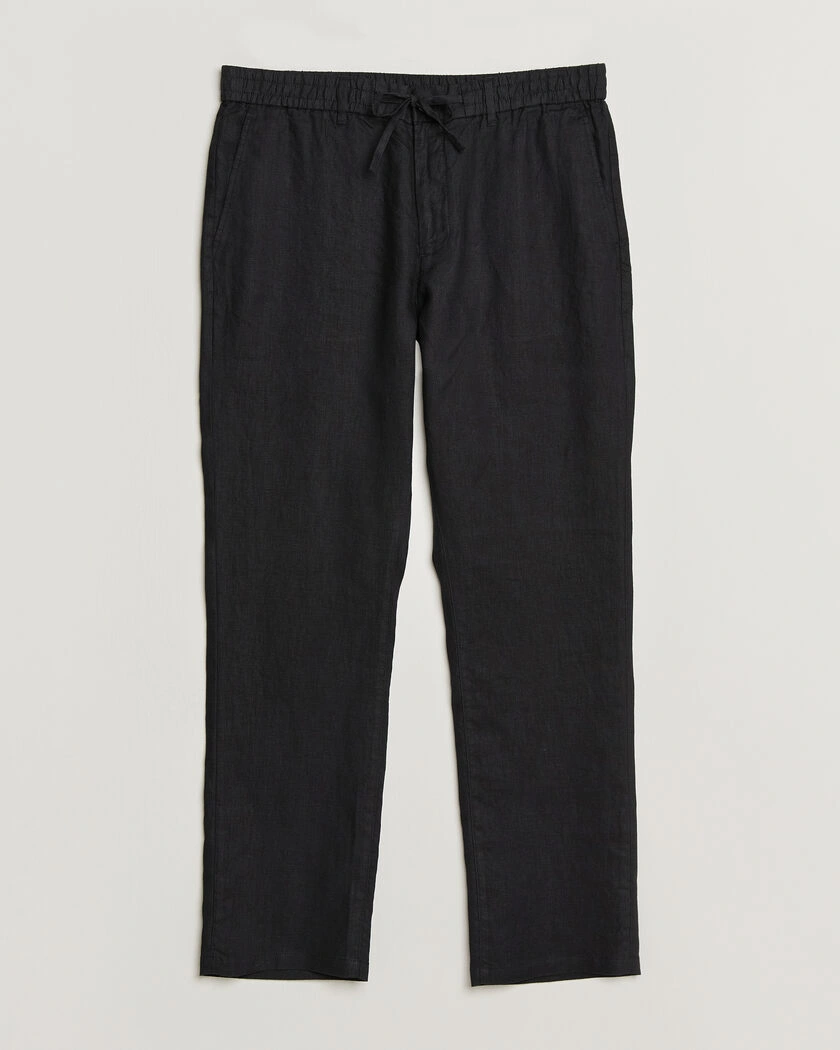 Gant Regular Fit Linen Drawstring Pants Black – Svart