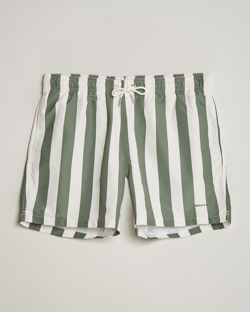  GANT Blockstriped Swimshorts Dry Herb Green – Grön