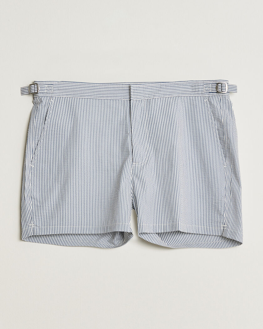 GANT Fitted Seersucker Swimshorts Vintage Blue – Blå