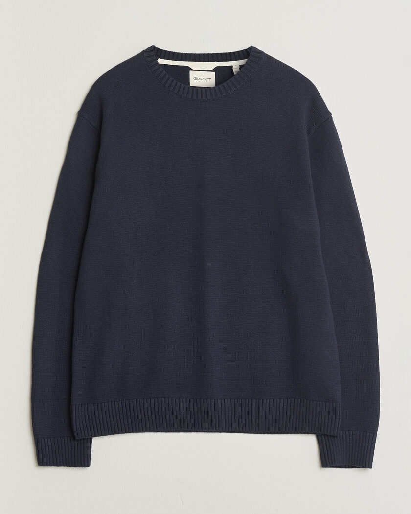 GANT Cotton/Cashmere Knitted Sweater Evening Blue – Blå