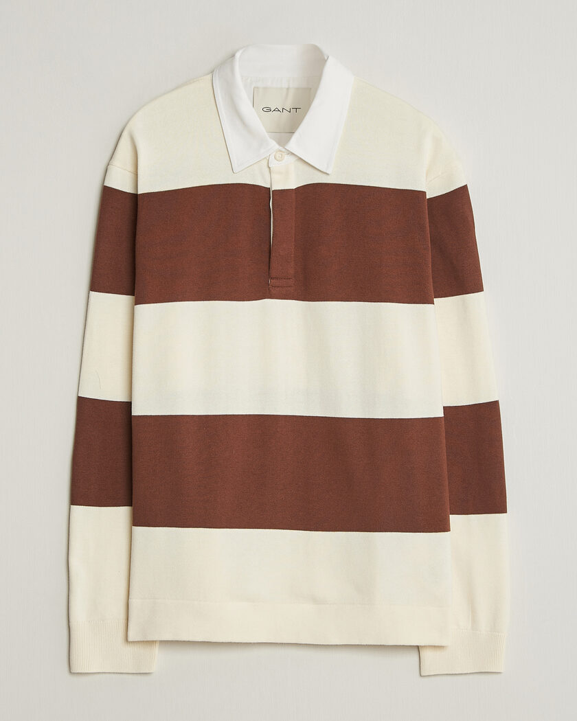 GANT Barstriped Knitted Rugger Cream/Brown – Flerfärgad