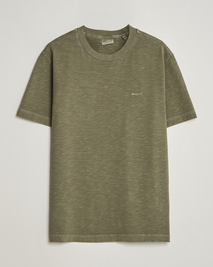 GANT Washed Slub T-Shirt Dry Herb Green – Grön