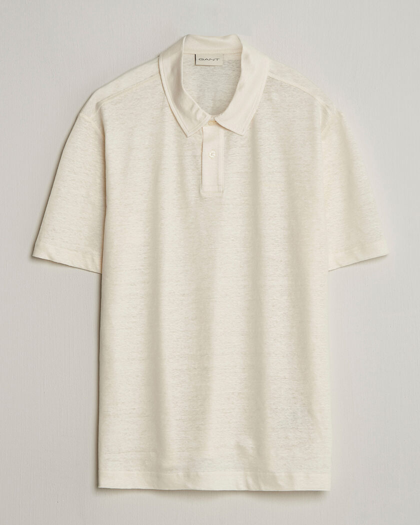 Gant Linen Polo Creamed White – Vit