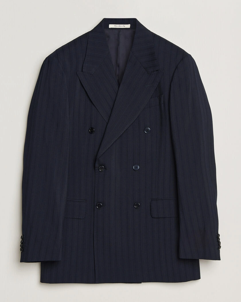 GANT Tonal Pinstriped Suit Blazer Evening Blue – Blå