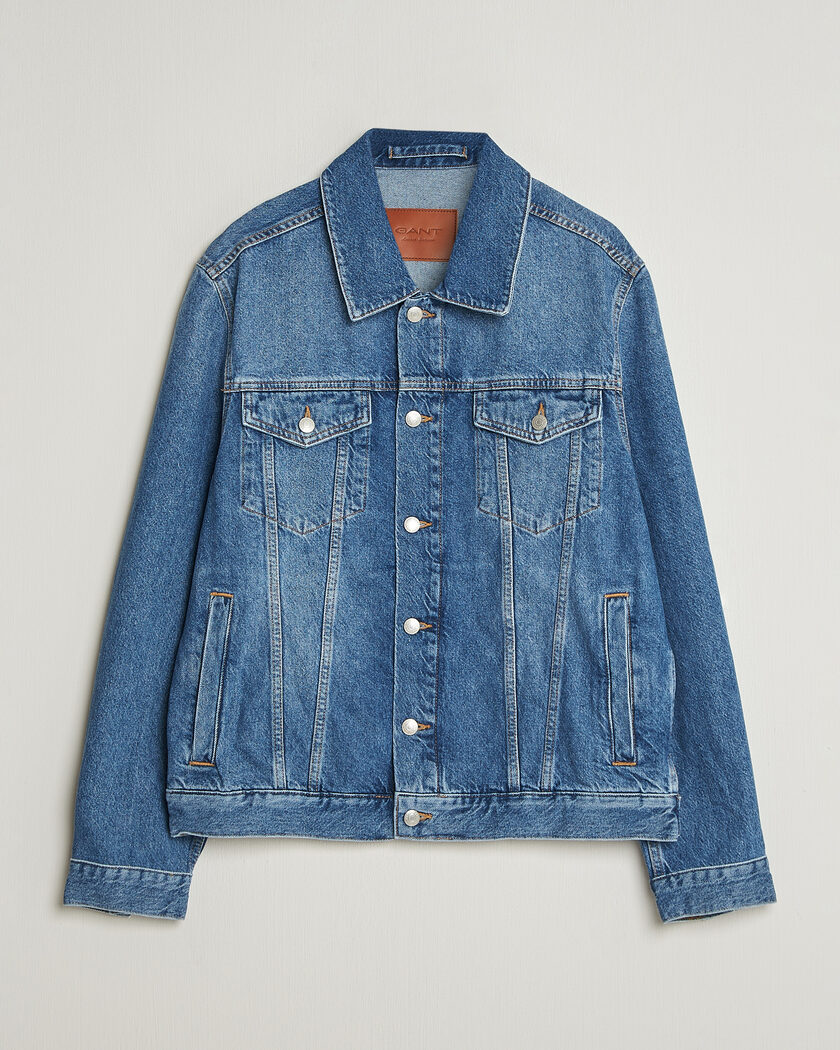 GANT Denim Trucker Jacket Mid Blue – Blå