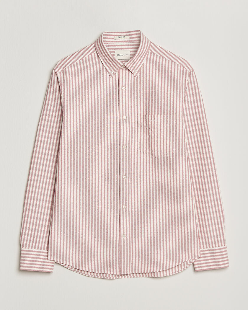 GANT Regular Fit Textured Striped Shirt Rose Red – Röd