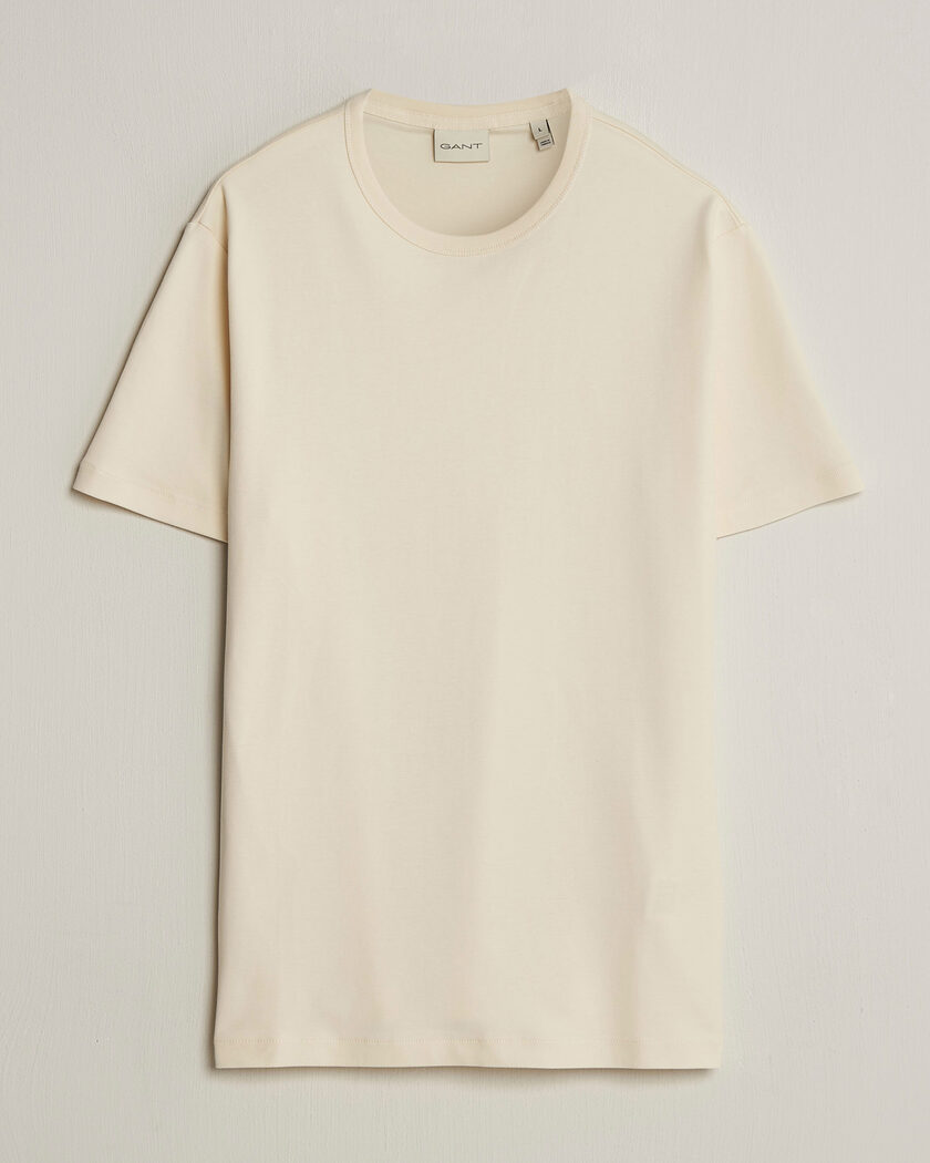 GANT Interlock Crew Neck T-Shirt Creamed White – Vit