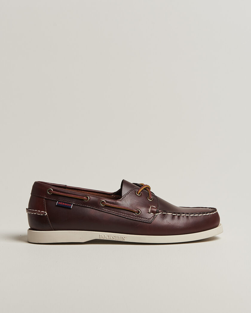 Sebago Docksides Portland Waxed Boat Shoe Dark Brown – Brun