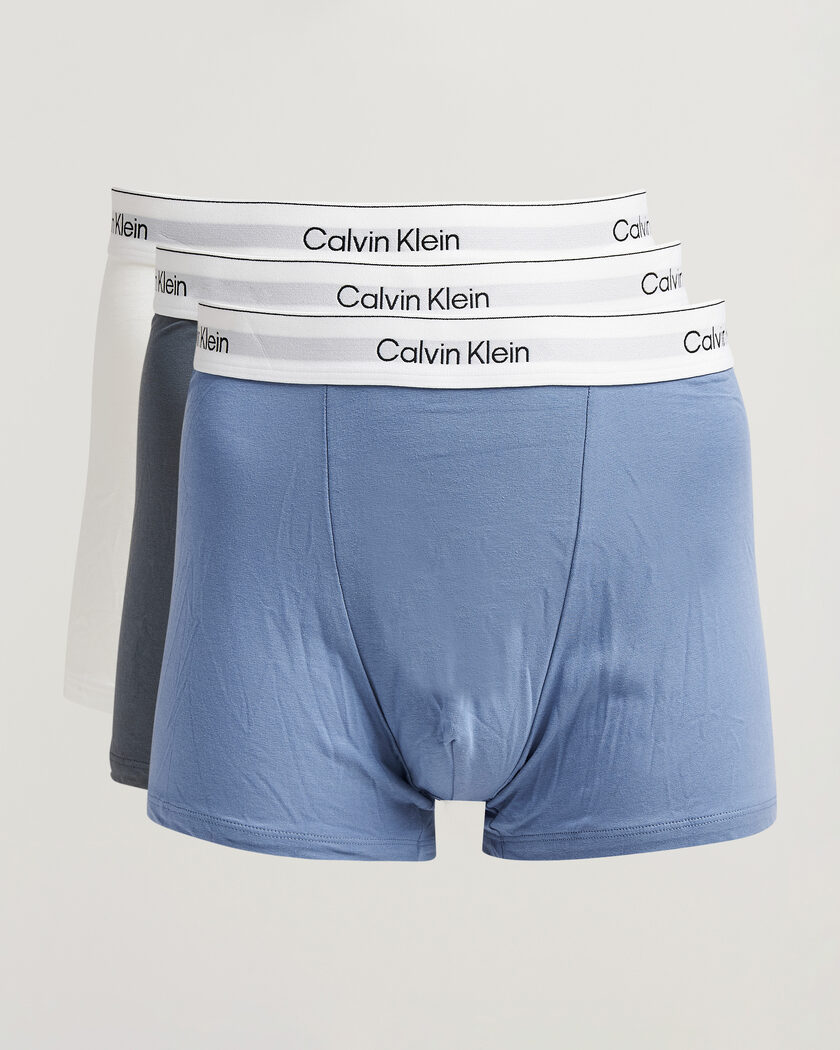 Calvin Klein 3-Pack Icon Cotton Stretch Relaxed Trunk Grey/Blue/White – Flerfärgad
