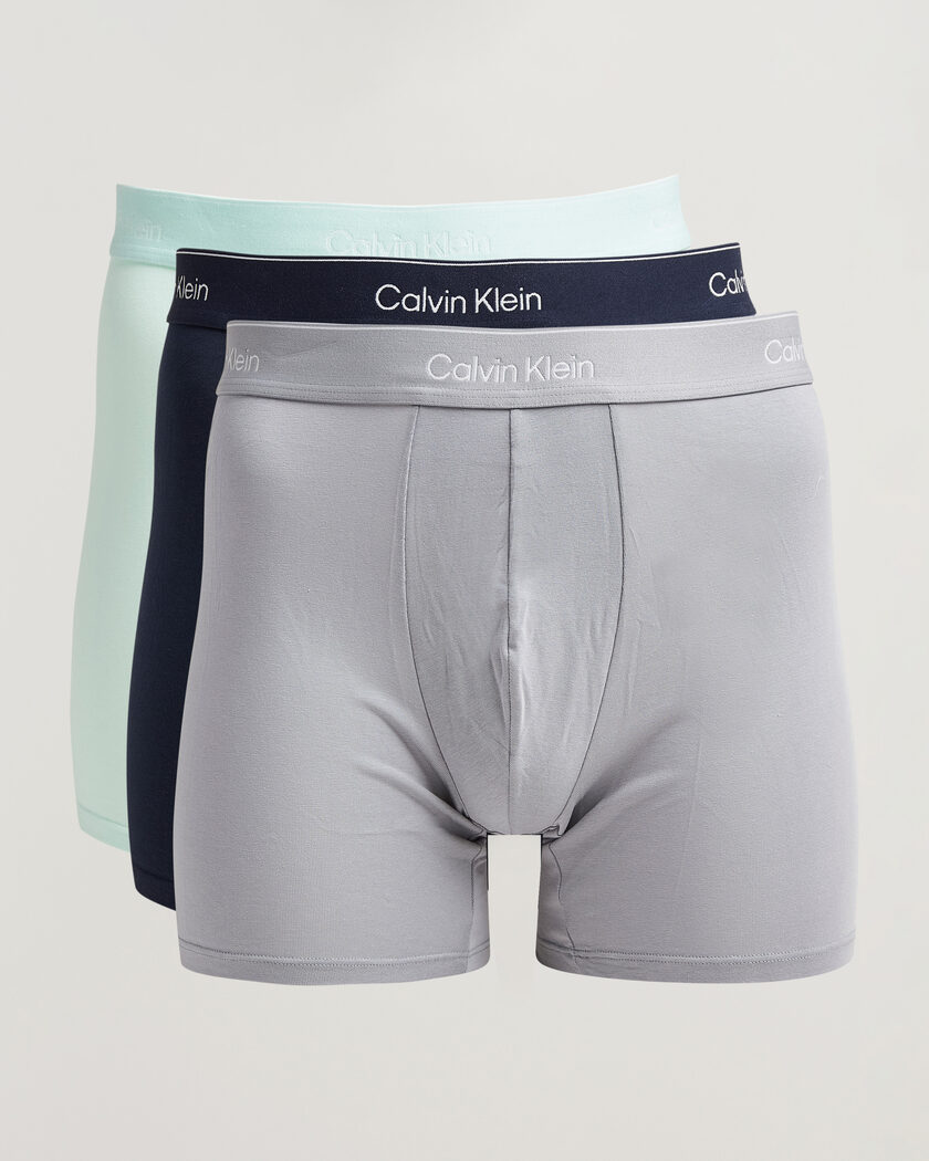 Calvin Klein 3-Pack Icon Cotton Stretch Boxer Brief Black/Grey/Green – Flerfärgad