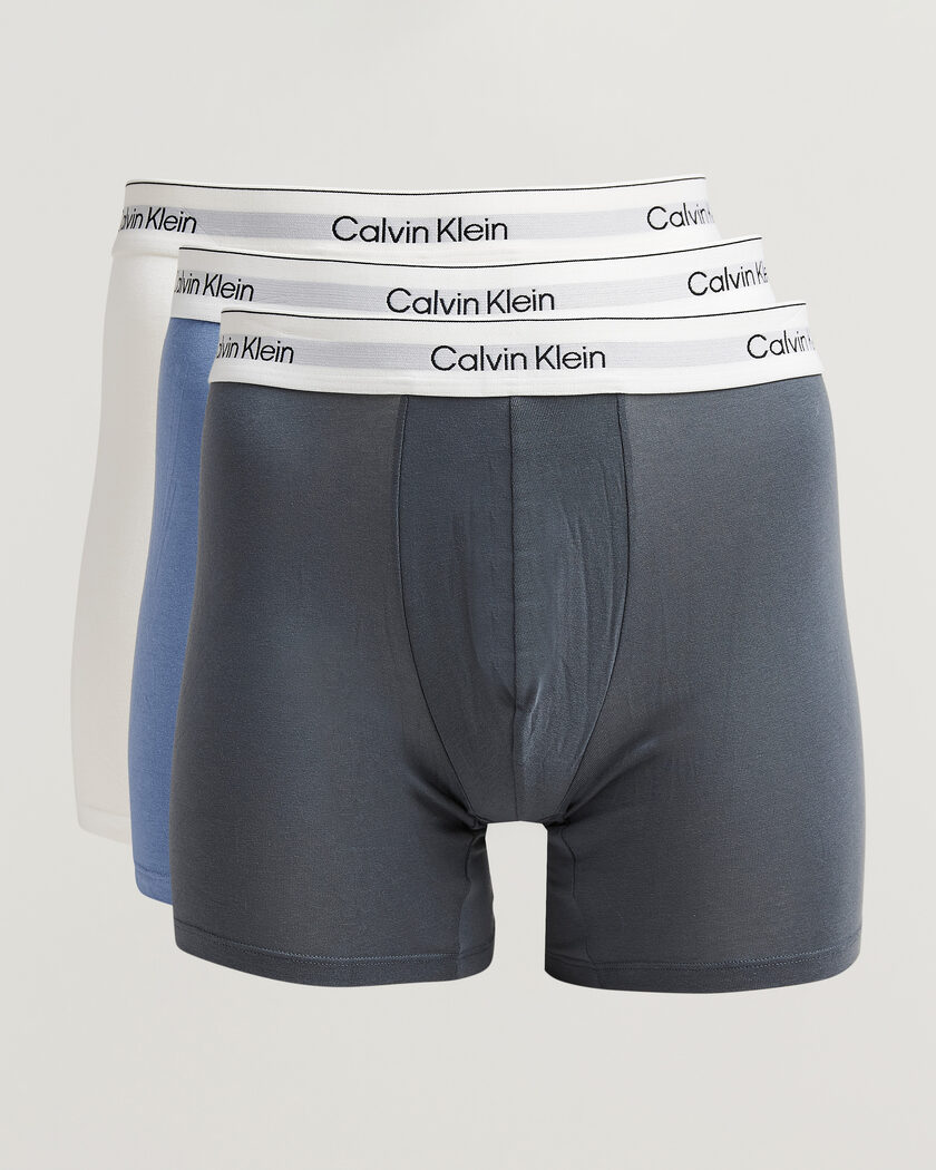 Calvin Klein 3-Pack Icon Cotton Stretch Boxer Brief Grey/Blue/White – Flerfärgad