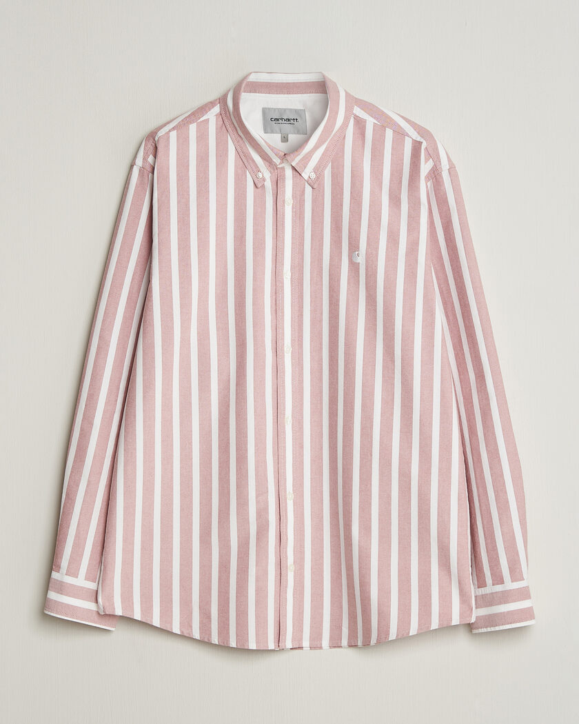 Carhartt WIP Deven Striped Oxford Shirt Oxide Red – Röd
