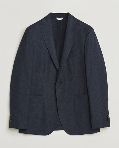 Boglioli K Jacket Wool Hopsack Blazer Dark Blue – Blå