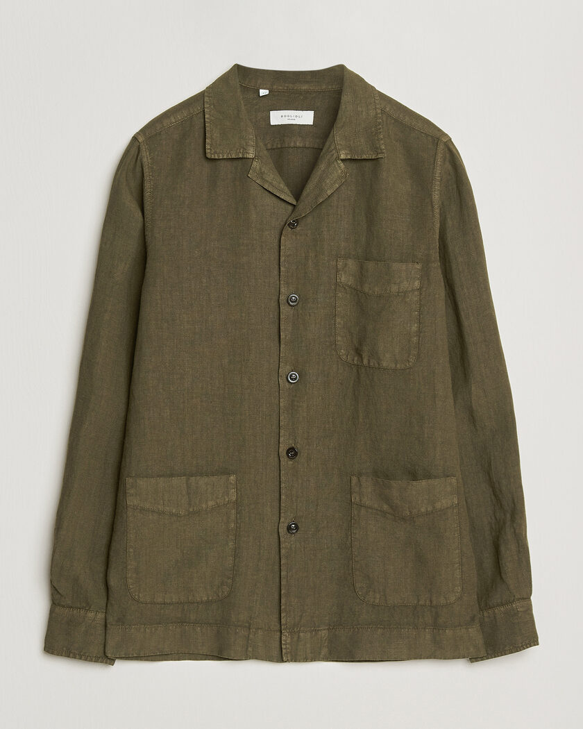 Boglioli Linen Painter Jacket Military – Grön