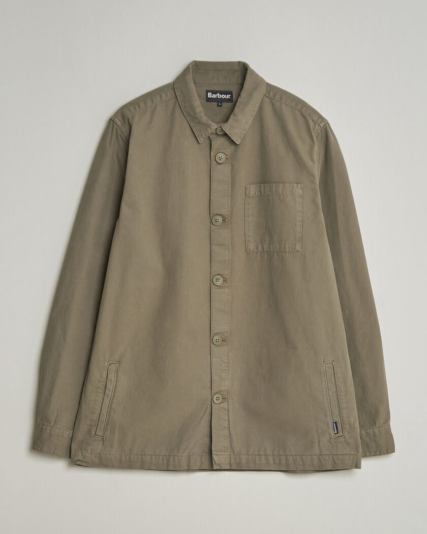 Barbour Lifestyle Washed Cotton Overshirt Smoky Olive – Grön