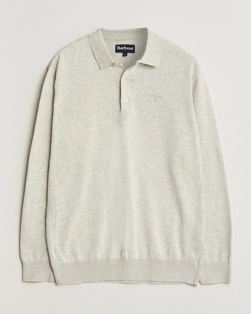 Barbour Lifestyle Pima Cotton Knitted Polo Neutral – Vit