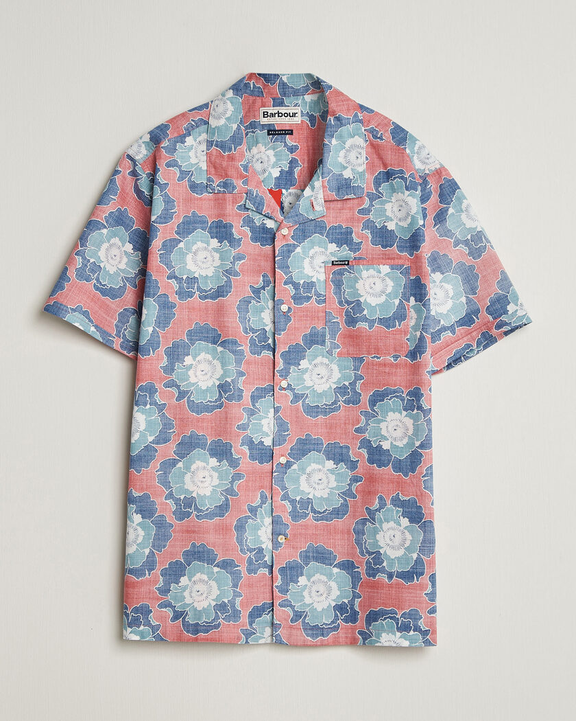 Barbour Lifestyle Hauxley Printed Summer Fit Shirt Lava – Röd